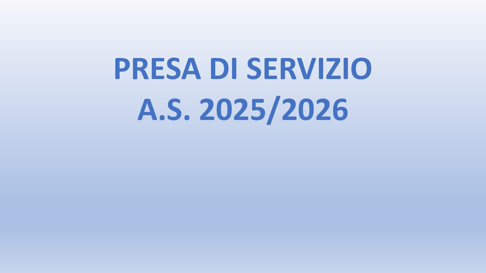 Presa di servizio del personale docente e ATA 1° settembre 2025