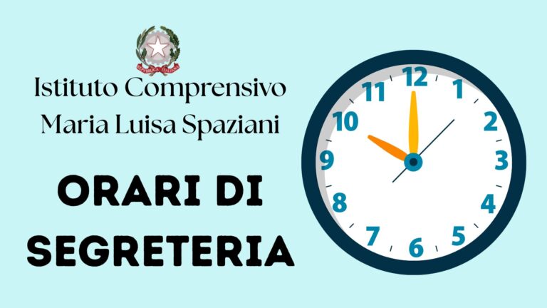 Orario di apertura al pubblico degli uffici di segreteria
